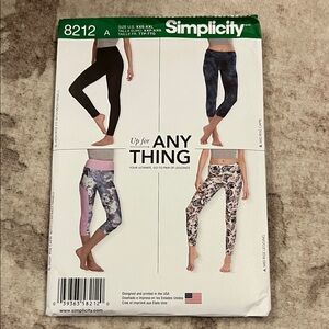 Simplicity Women's Leggings Pattern - Black, Blue, Pink, White